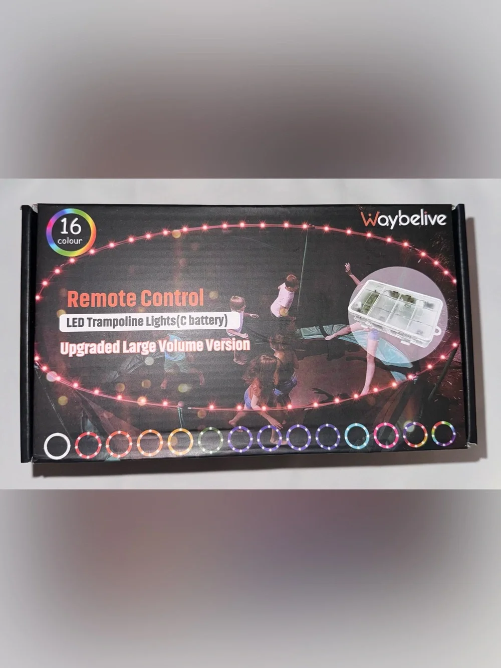 LED Trampoline Lights, 12Ft Rim Light & Remote Control 16 Color Changing